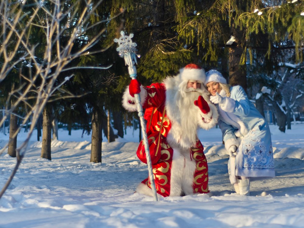 Ded Moroz (Father Frost) and Snegurochka (Snow Maiden)