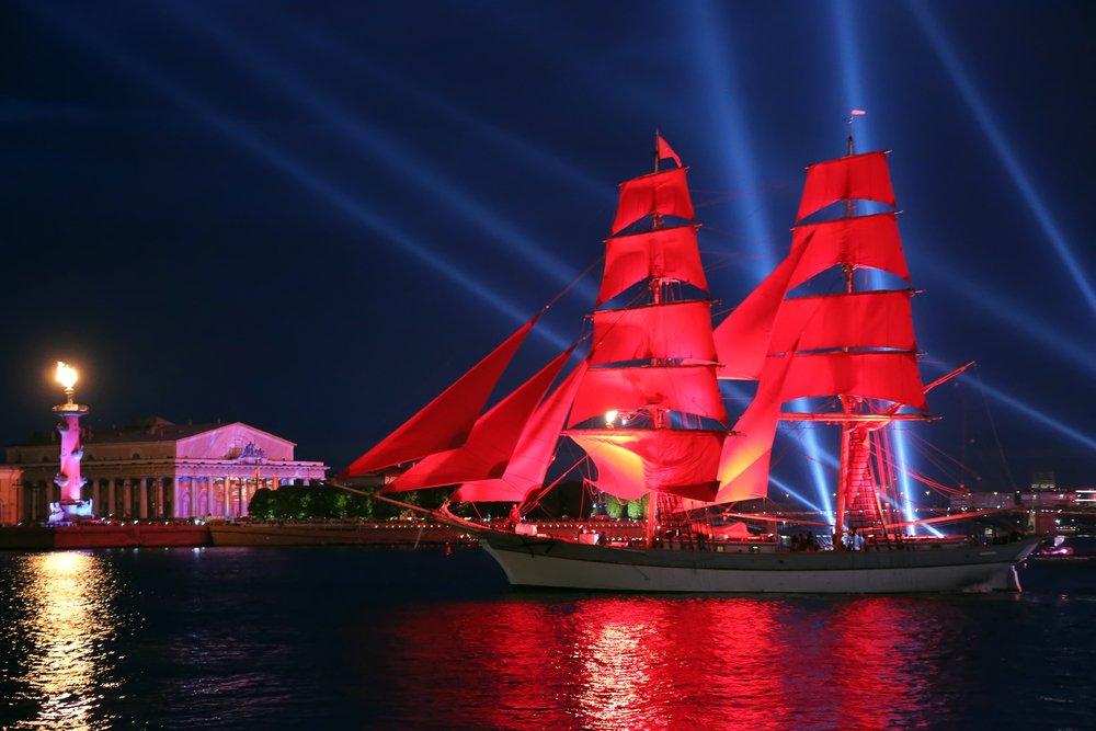 Celebration Scarlet Sails show during the White Nights Festival