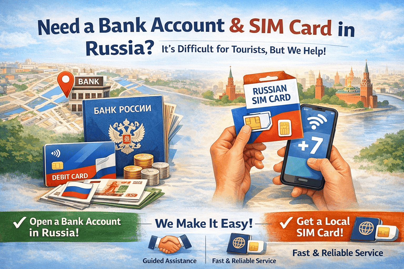 New Service: SIM Card & Bank Account Setup in Russia New Service: SIM Card & Bank Account Setup in Russia